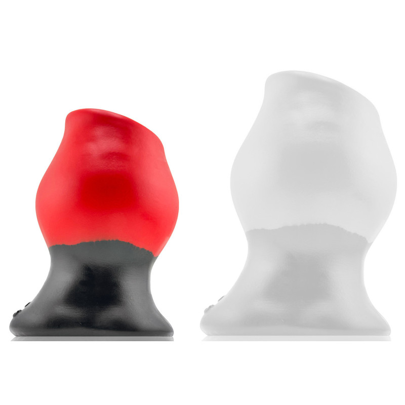 Oxballs Plug Tunnel Super Max Pighole XXXL Noir-Rouge 15 x 11.5cm